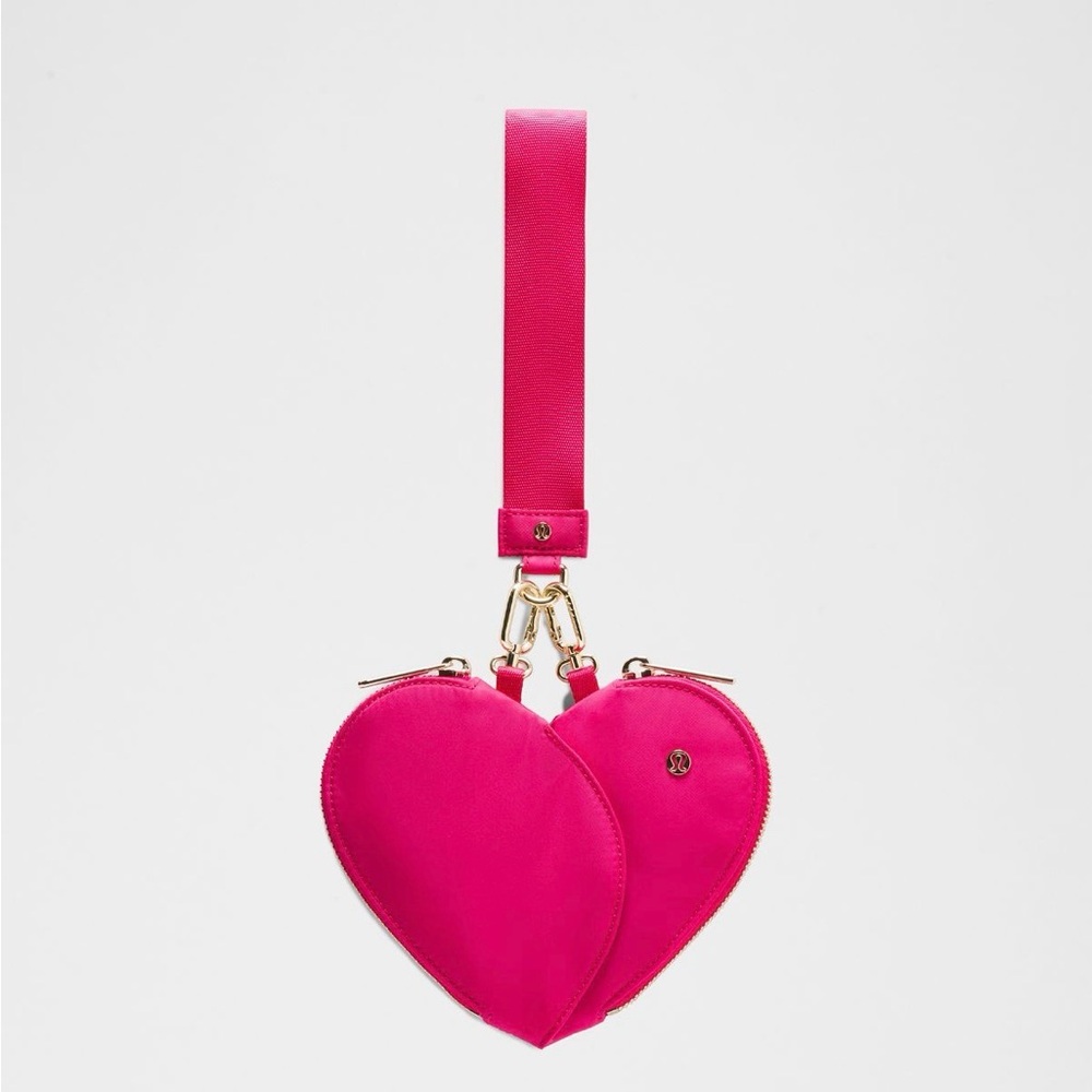 Lululemon Athletica Pink Heart Wristlet